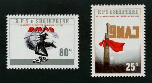 Albanien Albania 1985 2. Weltkrieg Kriegsende Gewehre 2264-2265 MNH RAR