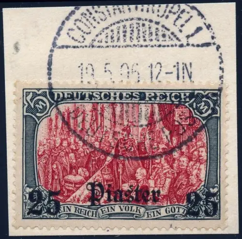 DP Türkei 1905 Michel 47 a Briefstück Luxus C`nopel 19/05/06 Geprüft BPP / 73