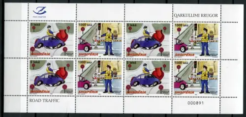 Albanien Albania 2009 Polizei Verkehr Police Traffic 3304-3305 Kleinbogen MNH