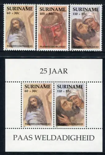 Surinam1991 Ostern Easter Religion Osterfest 1358-1360 + Block 55 MNH