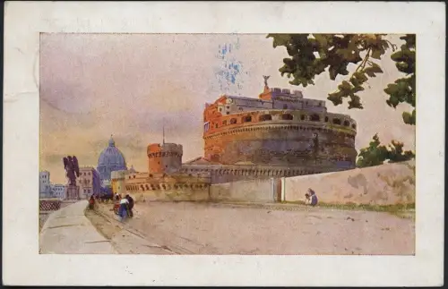 Vatikan 1930 Reko-Ansichtskarte Engelsburg MiF nach Braunschweig / 836