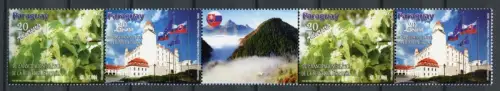 Paraguay 2012 Slowakei Slovakia Flaggen Pflanze Zdr-Streifen mit Zierfeld MNH
