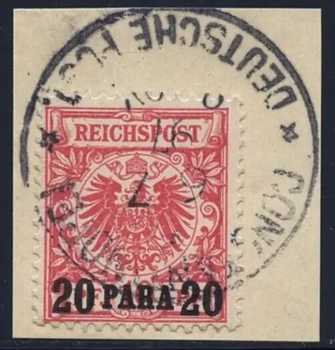 DP Türkei 1895 Michel 7c Briefstück ° Constantinopel Geprüft Steuer BPP / 49