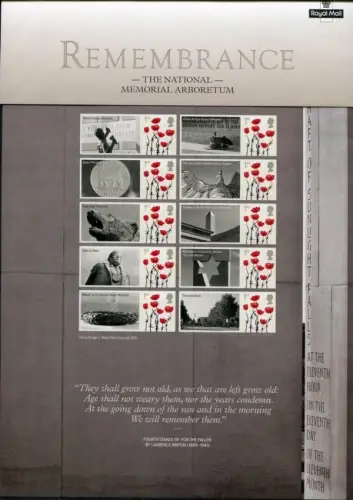 Großbritannien 2010 Remembrance Militär Denkmal Kleinbogen MNH