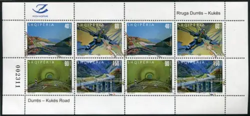 Albanien Albania 2011 Straßen Brücke Bridge Infrastruktur 3356-59 Kleinbogen MNH