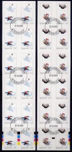 Dänemark 2009 Kinder Spiele im Schnee 1548-1549 Markenhefte Gestempelt