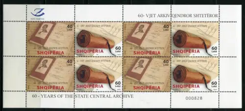 Albanien Albania 2009 Staatsarchiv Bücher Kleinbogen 3324-3325 Postfrisch MNH