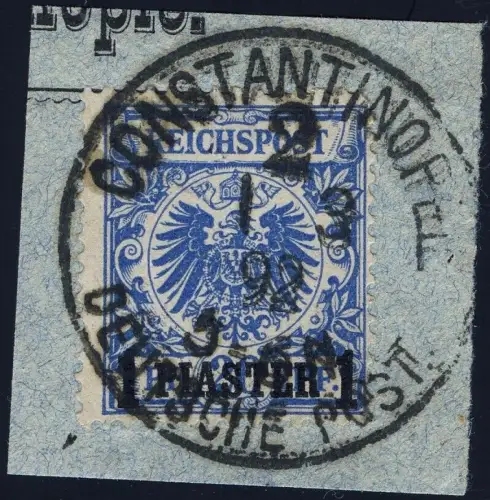 DP Türkei 1891 Michel 8 b Briefstück Constantinopel 1/3/92 Geprüft BPP / 67
