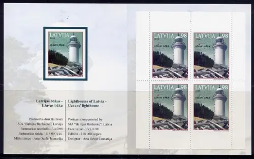 Lettland Latvia 2010 Leuchtturm Lighthouse Markenheft Postfrisch MNH