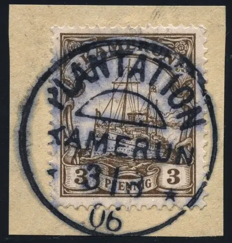 Kamerun 1906 Michel 7 ° Plantation 3/8/06 Briefstück Luxus / 60