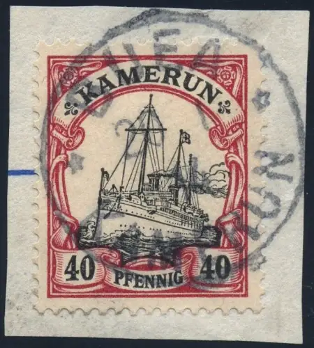 Kamerun 1914 Michel 13 ° Buea 20/1/14 Briefstück Luxus / 20