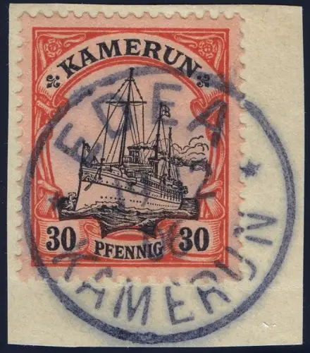 Kamerun 1906 Michel 12  ° Edea 19/12/06 Luxus Briefstück / 116