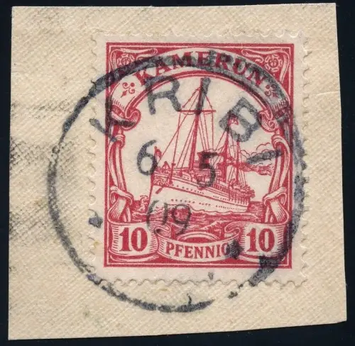 Kamerun 1909 Michel 22 ° Kribi 6/5/09 Briefstück Einwandfrei / 49