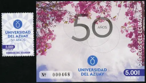 Ecuador 2018 50 Jahre Universität von Azuay Bildung Pflanzen Postfrisch MNH