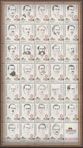 Ecuador 2014 Staatspräsidenten Geschichte Politik Unabhängigkeit 3544-3577 MNH