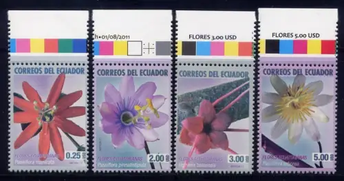 Ecuador 2011 Blumen Blüten Flowers Plants Blossoms 3311-3314 Postfrisch MNH