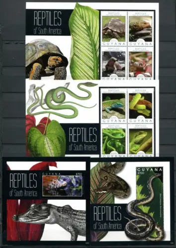 Guyana 2012 Reptilien Reptiles Schlangen Schildkröte 8287-8294 Block 849-850 MNH