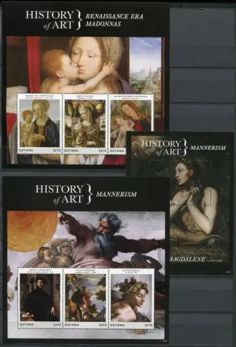 Guyana 2013 Gemälde Paintings Michelangelo Tintoretto Veronese Grünewald MNH