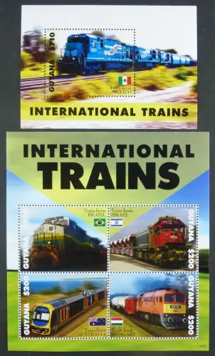 Guyana 2014 Eisenbahn Trains Railways Flaggen Flags MNH