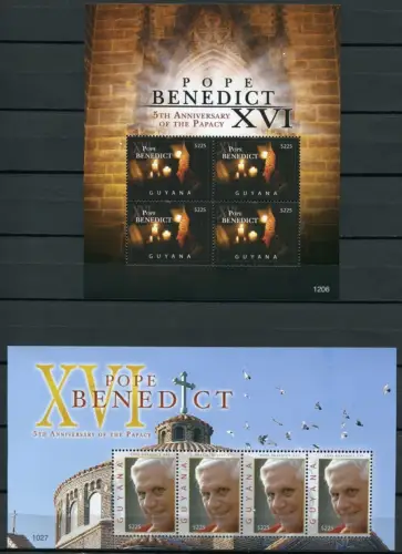 Guyana 2011 Papst Benedikt Pope Benedict Religion Kleinbögen Postfrisch MNH