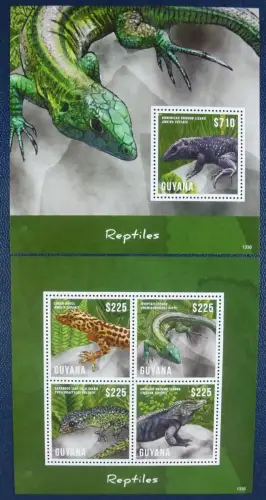 Guyana 2013 Reptilien Reptiles Eidechse Lizard Iguana Gecko Postfrisch MNH