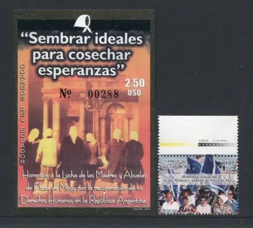 Ecuador 2006 Plaza de Mayo Flaggen Flags Politik 2928 Block 192 Postfrisch MNH