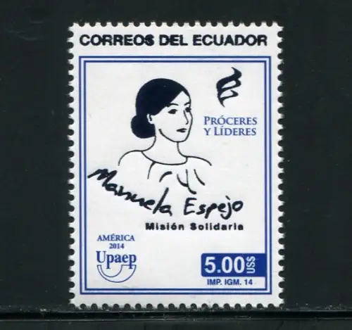 Ecuador 2014 UPAEP Manuela Espejo Schriftstellerin 2608 Postfrisch MNH