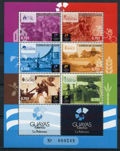 Ecuador 2012 Guayas Tourismus Landwirtschaft Tourism Kleinbogen MNH