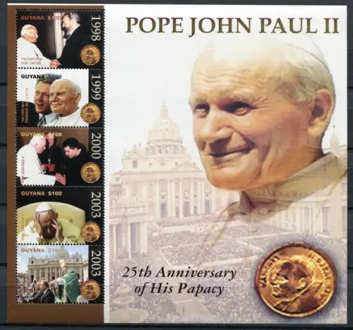 Guyana 2004 Papst Johannes Paul II. Pope John Paul Religion 7686-7690 MNH