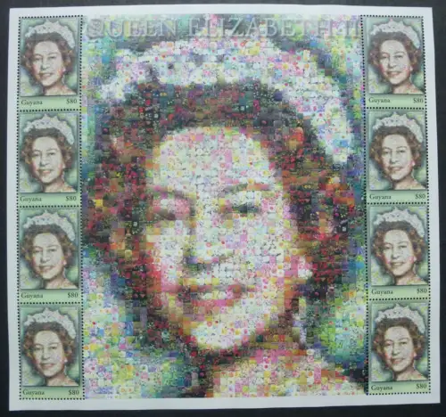 Guyana 2001 QE II Königin Elisabeth Thronbesteigung 7232 Kleinbogen MNH