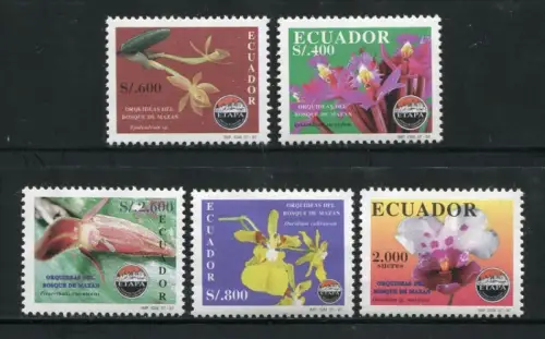 Ecuador 1997 Orchideen Orchids Blumen Flowers Blüten Blossoms Plants 2365-69 MNH
