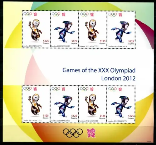 Guyana 2012 Olympiade London Olympics Maskottchen Kleinbogen Postfrisch MNH