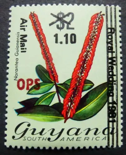 Guyana 1982 Pflanze Plant Aufdruck OPS Dienst A32 Postfrisch MNH