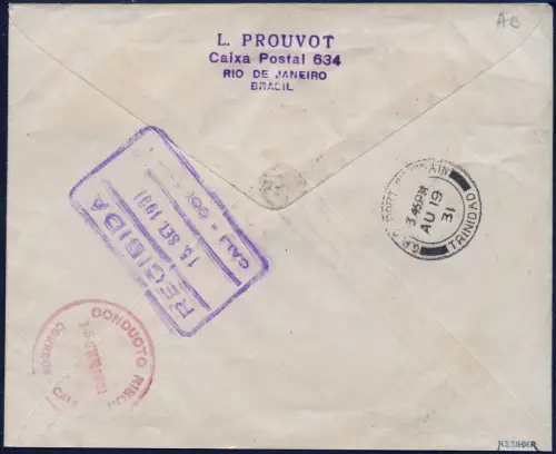 DO-X 1931 Brasilien Brief MiF Kolumbien Port of Spain Cali Harms 45 e DOX/999