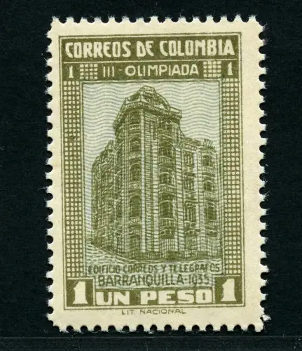 Kolumbien 1935 Barranquilla Olympiade Hauptpostamt 1 Peso 363 MNH / 488