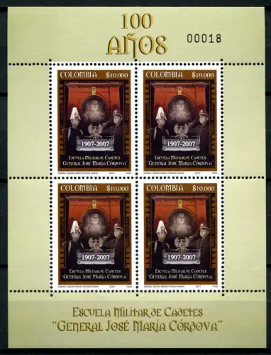 Kolumbien Colombia 2007 Kadettenschule Militär Kleinbogen 2463 MNH