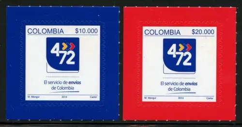 Kolumbien Colombia 2015 Freimarken Post Postemblem Selbstklebend MNH
