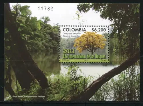 Kolumbien Colombia 2011 Block Jahr des Waldes Bäume Wald Forest Trees MNH