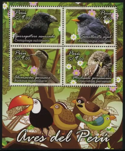 Peru 2014 Block 90 Vögel Eule Birds Owl Uccelli Oiseaux Kauz MNH