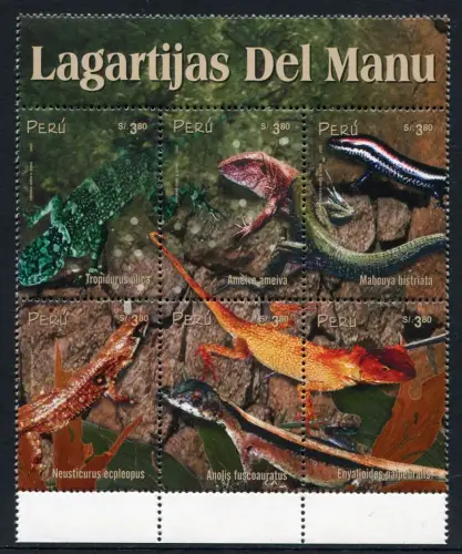 Peru 2000 Echsen Eidechsen Lizards Reptilien Reptiles 1746-1751 Postfrisch MNH
