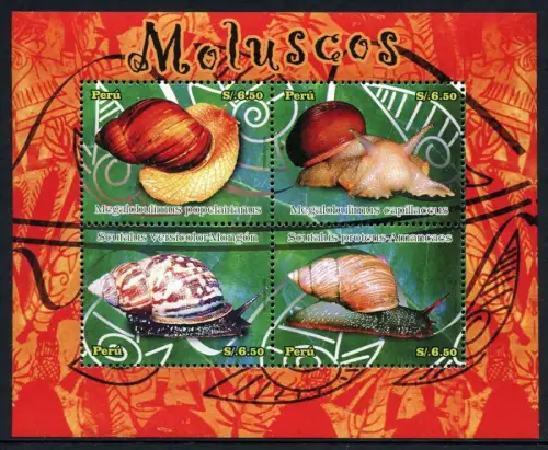 Peru 2009 Schnecken Snails Schneckenhäuser Tiere Block 63 MNH