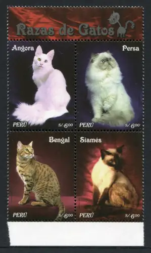 Peru 2007 Katzen Cats Haustiere 2235-2238 Postfrisch MNH