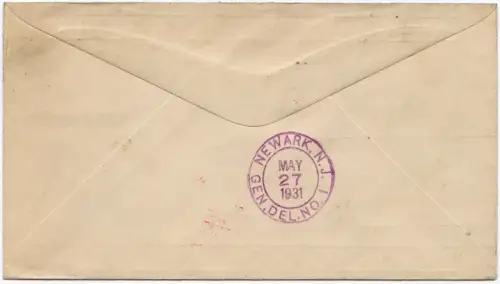 Katapult 1931 USA Illustrierter Brief Seepost Newark Catapult H 42 b / 1085