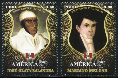 Peru 2014 UPAEP Persönlichkeiten Gemälde Paintings Kunst Art Postwesen MNH