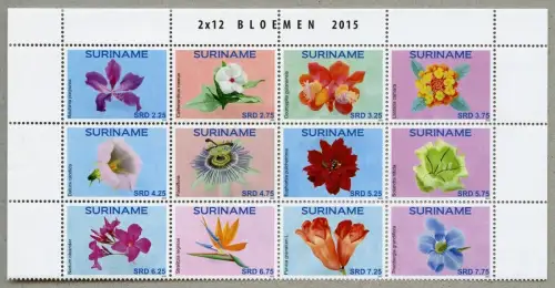 Surinam 2015 Blumen Flowers Blüten Blossoms Pflanzen 2812-2823 MNH