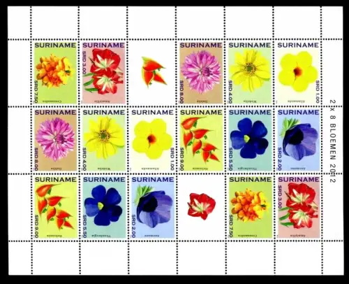 Surinam 2012 Blumen Blüten Flowers Blossoms Bloemen 2559-2566 Kleinbogen MMH