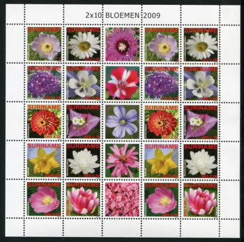 Surinam 2009 Blüten Blumen Bloemen Flowers Plants 2345-2354 ZD-Bogen MNH