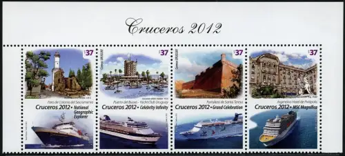 Uruguay 2012 Kreuzfahrtschiffe Tourismus Architektur Ships 3254-3257 MNH