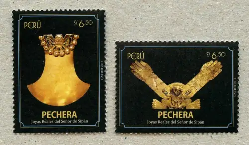 Peru 2018 Sipan Pechera Goldschmuck Kulturerbe Archäologie Postfrisch MNH