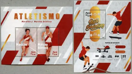 Peru 2023 Sport Marathonlauf Gehen Skateboarding Sports Blocks MNH